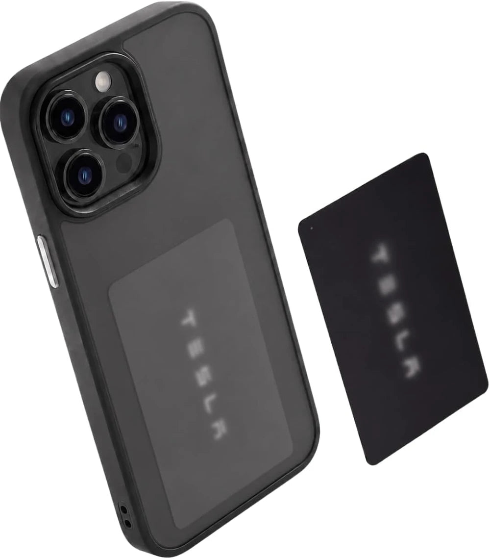 Tesla Key Card Phone Case for iPhone 14/15/16/17 – Built-In Keycard Holder, Compatible with Model 3/Y/S/X/Cybertruck
