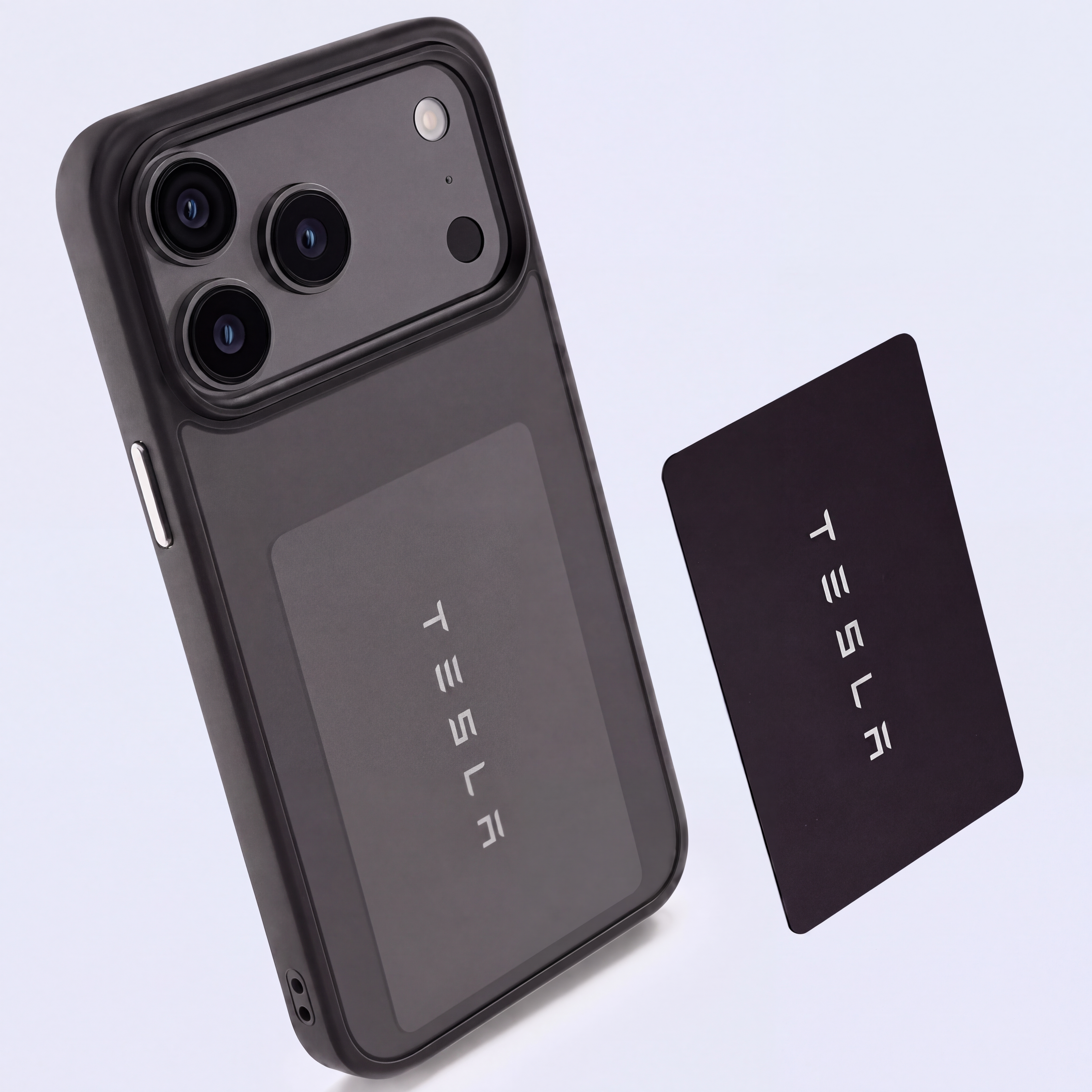 Tesla Key Card Phone Case for iPhone 14/15/16/17 – Built-In Keycard Holder, Compatible with Model 3/Y/S/X/Cybertruck